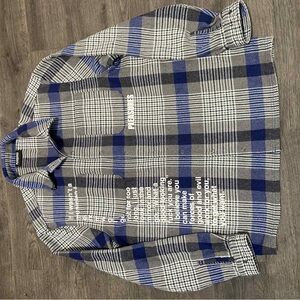 Plaid Blue and Gray Men's Shirt by Fairies